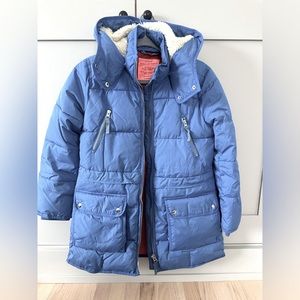 Jcrew Petite Chateau Puffer Jacket PrimaLoft Blue Petite XS
